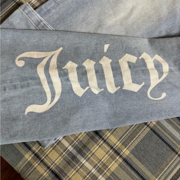Juicy Couture Logo Wide Leg Indigo Light Wash Blue Jeans 5/27 NWT - Picture 6 of 7